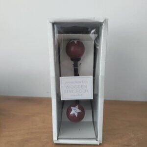 New Pottery Barn Kids Wooden Star Hook Red w/ White Star